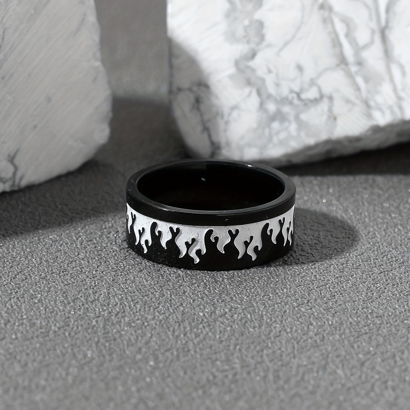 Creative Flame Stainless Steel Ring For Men